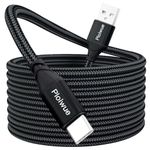 USB C Cable 3M, USB A to USB C Fast Charger Cable Nylon Braided USB Type C Charging Cord Compatible for Samsung Galaxy S20 S10 S9 S8,PS5 Controller, Switch,Huawei P20 P10, Sony Xperia, LG (black)