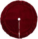 Vickerman 84" Plush White Velvet Christmas Tree Skirt - Elegant Christmas Tree Skirt Large - Red Christmas Tree Skirt - Velvet Holiday Tree Skirt - Reliable and Durable