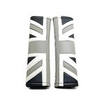 HDX 2pcs Leather Auto Seat Belt Shoulder Seatbelt Strap Cushion Compatible with Mini Cooper Hardtop Clubman Hatchback Covertible Roadster Countryman(Union Jack Black)