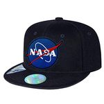 Love To Flat Bill Snapback Hat Baseball Cap Adjustable Style NASA Embroidery, Blue Nasa, One Size