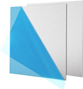 DAJAVE 2 Pack 5052 H32 Aluminum Metal Sheet, 12x12x1/16 Inch Flat Plain Thin Aluminum Plate Covered with Protective Film, Finely Polished and Deburred, Aluminum Metal Plate for Crafting, lndustry