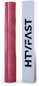HTVFast Glitter HTV Vinyl Rolls Heat Transfer Vinyl - 11.8" x 10' Roll - Adhesive & Flexible PU Material - Easy to Cut, Weed & Transfer at Home - Works on Plastic, Wood, Ceramic & Fabric (Signal Red)
