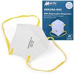 Makrite SEKURA N95 Foldable Particulate Respirator Mask, NIOSH Certified, M/L Size (Box of 40 Masks)