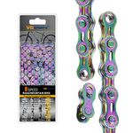 VG SPORTS 6/7/8/9/10/11 Speed Bike Chains,Half Hollow/Full Hollow Lightweight Bicycle Chains for Road Bike/MTB/BMX,Silver/Gold/Titanium/Rainbow 116 Links with Missing Link