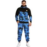 A2Z Mens Tracksuit Hoodie with Joggers Camouflage Sweatpants - T.S Camo 602 Blue._L