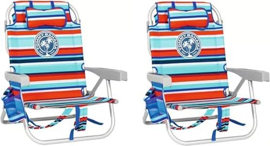 Tommy Bahama Lot de 2 chaises de plage en aluminium Bleu