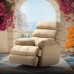 duroflex Avalon Posture Pro Single Seater Premium Leatherette Motorized Rocking & Rotating Recliner | | Pocket Spring Support | 3 Zone Backrest | 270⁰ Rotation - Beige