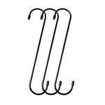 Baoswi 3 Pack Extra Long S Hooks 25cm X-Large S Shaped Hooks Heavy Duty Black Hooks for Hanging Plant, Hooks for Closet, Flower, Basket, Patio, Indoor and Outdoor Uses