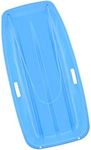 Superio Toboggan Snow sled for Kids and Adults - 35" Long with 2 Handles Pull Ropes (Blue)