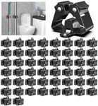 3-H Stainless Steel Broom Holder Wall Mount 50-Pack- Heavy Duty Mop Organizer, Wall Mounted Broom Storage with Secure Mounting for Kitchen Laundry Garage Bathroom (Space Saving)
