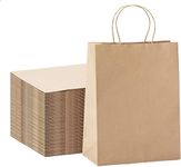 Aakriti Craft Paper Bags, Gift Bags with Handles, Small Craft Shopping Bags in Bulk for Boutiques, Small Business, Retail Stores, Gifts & Merchandise (SMALL-8" x 3" x 9.5", BROWN-25PCS)