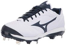 Mizuno Women's Cleat Softball Shoe, White-Navy, 6 UK