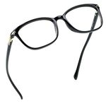 LifeArt Blue Light Blocking Glasses, Computer Reading Glasses, Gaming Glasses, TV Glasses for Women Men, Anti Glare (Black, No Magnification)