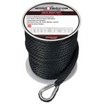 Extreme Max 3006.2057 BoatTector 3/8" x 100' Premium Solid Braid MFP Anchor Line with Thimble, Black