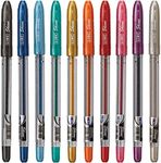 Linc 10 x Shine Sparkled GLITTER Gel Pens 0.7 mm FINE Tip 10 colours