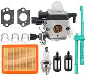 Hippotech C1Q-S202 Carburetor with Air Filter Fuel Line Kit for Stihl MM55 MM55C Tiller Engine Replaces 4601-120-0600