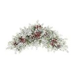 U'Artlines Christmas Swag for Front Door, 27.5" Artificial Decorative Swag with Pine Cone, Berries for Indoor Outdoor Window Wall Fireplace Mantle Home Holiday Xmas Decor Swag