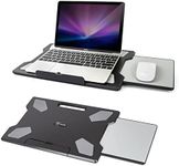 EHO Laptop Pad for Your Lap Portable Lightweight Laptop Pad with Foldable Stopper, Retractable Mouse Pad Tray for Business, Study, Sofa, Retractable Left/Right Mouse Pad