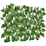 DearHouse 2PCS Fence Privacy Screen, Artificial Leaf Faux Ivy Expandable/Stretchable Privacy Fence Screen for Balcony Patio Outdoor,Decorative Faux Ivy Fencing Panel (Single Sided Leaves)