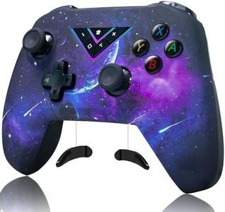 VooFun Mando para Switch, Inalámbrico Switch Pro Mando para Switch/Lite/OLED/PC Windows, Bluetooth Controller con LED RGB, 6-Ejes Sensor, Vibración, Turbo, Programable y Wake Up