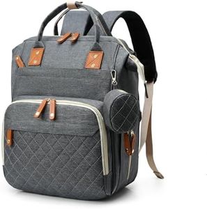 BDZBREN Diaper Bag Backpack Baby Bag, Baby Girl Boy Diaper Bag for Dad Mom with Pad, 16 Pockets, Gray, Large, Diaper Bag Backpack With 3 Insulated Bottle Pockets (Dark gray)