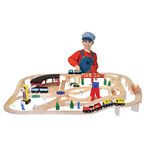 Melissa & Doug Wooden Railway Set, Vehicles, 130 Pieces, 43.18 cm H x 12.7 cm W x 71.12 cm L