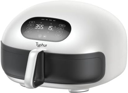 Typhur Dome 2 AI Smart Air Fryer, Large Flat Airfryer with Top & Bottom Heating, Self-cleaning Digital Fryer, PFAS free Ceramic Basket, Fits a 12" Pizza or Steaks, Whisper-Quiet, 120V