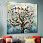 Livin'luxe Wood Paintings Modern Art Canvas Home Decor Wall Paintings With Frame Painting For Living Room Wall Decoration Office (Color35, 24 Inch X 24 Inch)