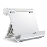 JETech Tablet Stand, Adjustable Portable Desktop Holder, Foldable Dock for iPad/iPad Pro/Air/Mini, Galaxy Tab A8/A7 Lite/A7/S8/S7, Kindle, Tab/Phones(4-13"), Sliver