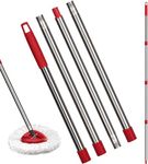 Spin Mop Replacement Handle - 4-Section 30" to 58" Mop Handle Replacement Stick Compatible with O-Ceda Spin Mop, EasyWring Mop Handle for Floor Cleaning