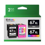 E-Z Ink (TM Remanufactured Ink Cartridge Replacement for HP Ink 67 67XL 67 XL for DeskJet 2700 4133e 2755e 4155e Envy Pro 6455 6458 6475 Envy 6000 6455e 6458e 6055 6055e 6052e (1 Black,1 Tri-Color)