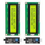 2PCS 1602 16x2 LCD Module Shield Yellow-Green Backlight with IIC I2C Driver Serial Interface and LCD Module Display Compatible with Arduino UNO R3 MEGA2560