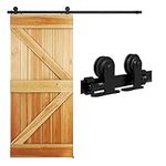 QINAIXQM 182CM/6FT Sliding Door Track Barn Door Hardware Kit Closet Rail Roller Accessory