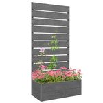 Outsunny Garden Planter with Trellis for Climbing Plants, Vines, Flowers, Freestanding Raised Bed for Garden, Outdoor, Patio, Planter Box with Drainage Gap, 72x38x150cm, Dark Grey