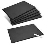 Navaris Natural Slate Serving Plates - Set of 6 Slate Place Mat Serving Trays - Medium Rectangular Stone Table Mat Serving Platter Tiles - 30 x 20 cm