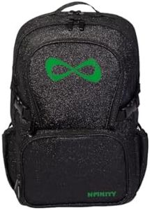 Nfinity Sparkle Backpack for Cheerleaders – Glitter Finish, Lightweight and Durable, with Ample Storage and Adjustable Straps