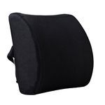 HomDSim Memory Foam Lumbar Cushion Lower Back Support Pillow Posture Correcting Car Seat Home Office Chair (Black)