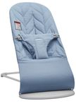 BabyBjörn Bouncer Bliss, Light Gray Frame, Cotton, Petal Quilt, Blue