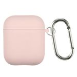 Boxome AirPods 1 & 2 Case Cover (Airpods and Charging Case not Included) | Silicone Protective Case with Inner Microfiber Lining | Keychain Hook | Sand Pink