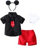 Dressy Daisy Toddler Boys Mouse Halloween Costume Fancy Party Dress Up Suit Set with Mouse Ears and Gloves Size 2