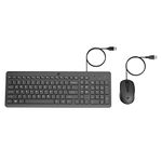 HP 150 Wired Mouse and Keyboard Black -USB-A, Full-Size, 12 Enhanced F-Keys, 3 LEDs for Cap Lock, Num Lock, Scroll Lock, USB Wired Mouse, Compatible with Win PC, Laptop, Computer (240J7AA#ABL)