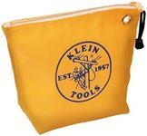 Klein Tools 5539YEL Zipper Bag, Canvas Tool Pouch is 10-Inch Consumables Bag for Storing Parts, Brass Grommet for Easy Hanging, Yellow