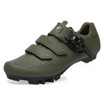 Mens Mountain Bike Shoes Womens, MTB Shoes Indoor Exercise Bike Shoes Compatible Installation SPD 2 Bolts Pedals Cycling Shoes Green Size UK 9.5