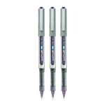 UNI-BALL Eye UB157 0.7mm Roller Ball Pen | Waterproof Pigment Ink | Lightweighted Sleek Body | Long Lasting Smudge Free Ink | School and Office stationery | Violet Ink, Pack of 3