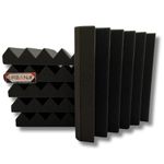 URBAN-X Wedge Soundproofing Studio Acoustic Foam 1'x1' - 2 Inches 50D High Density, Soundproof Foam, Noise Reduction Panels, Echo Absorption (Set of 72, Black)