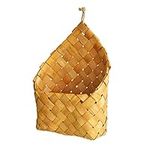 Alipis Hanging Woven Storage Basket Wall Mount Organizer Entryway Mail Letter Holder Vegetable Fruit Keeper Flower Plant Rattan bin