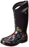 BOGS Women's Classic Tall Winter Blooms Waterproof Insulated Boot, Black Multi, 6 M US