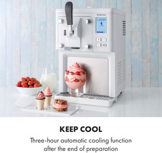 Klarstein Sweet Sundae Ice Cream Maker, 1.5L – Self-Cooling, White