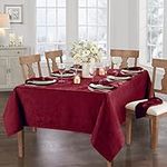 Elrene Home Fashions Caiden Elegance Damask Tablecloth, 60" x 120", Cranberry