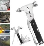 SMOSUN Car Safety Hammer Glass Breaker,Emergency Escape 12-in-1 Car Stainless Steel Hammer Multi-Tool, Vehicle Tool Kit, Outdoor Rescue Camping Emergency Essentials - Suitable for Men, Women